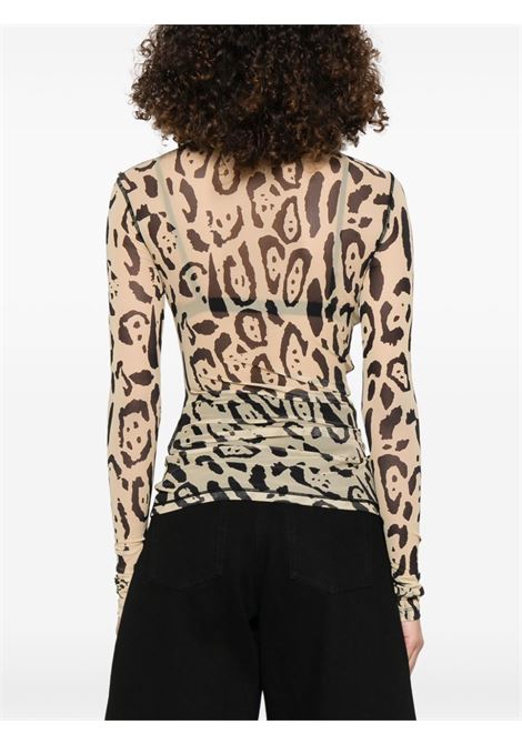 Top con stampa animalier bis in beige e nero Maxmara sportmax - donna MAXMARA SPORTMAX | 2512941011600003